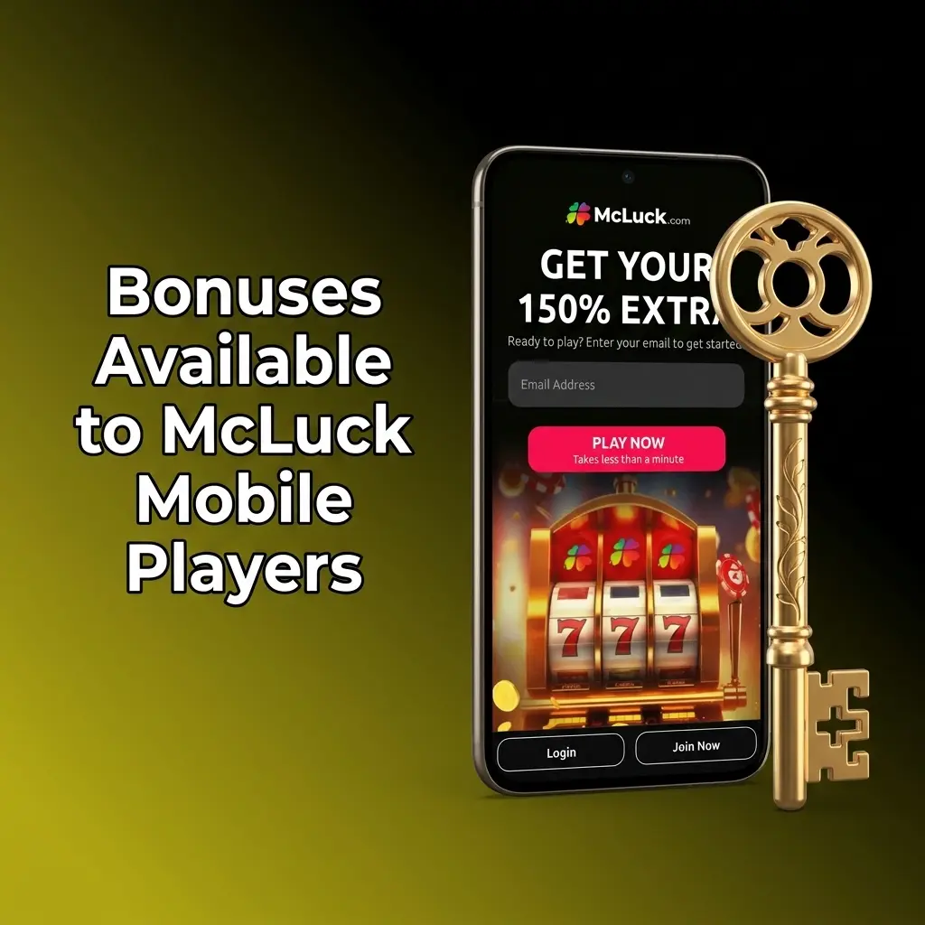 McLuck mobile app displaying casino bonuses including GC 7,500 and SC 2.5 welcome offer for new players
