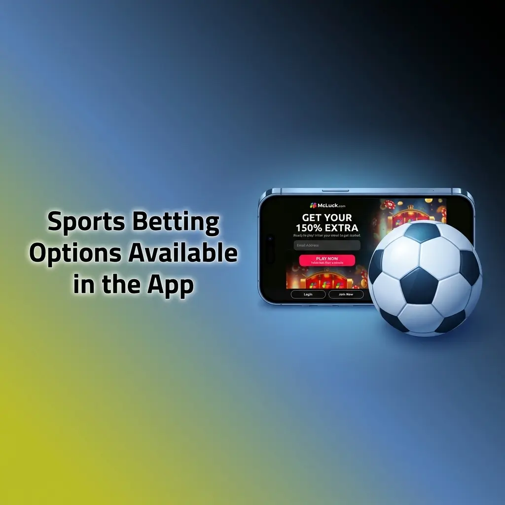 McLuck sportsbook app showing betting options for NFL, NBA, MLB, NHL, soccer, tennis, MMA, golf, esports, and motorsports