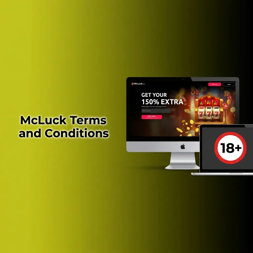 McLuck Terms and Conditions outlining age requirements, restricted states, coin redemption rules, and account policies for US players