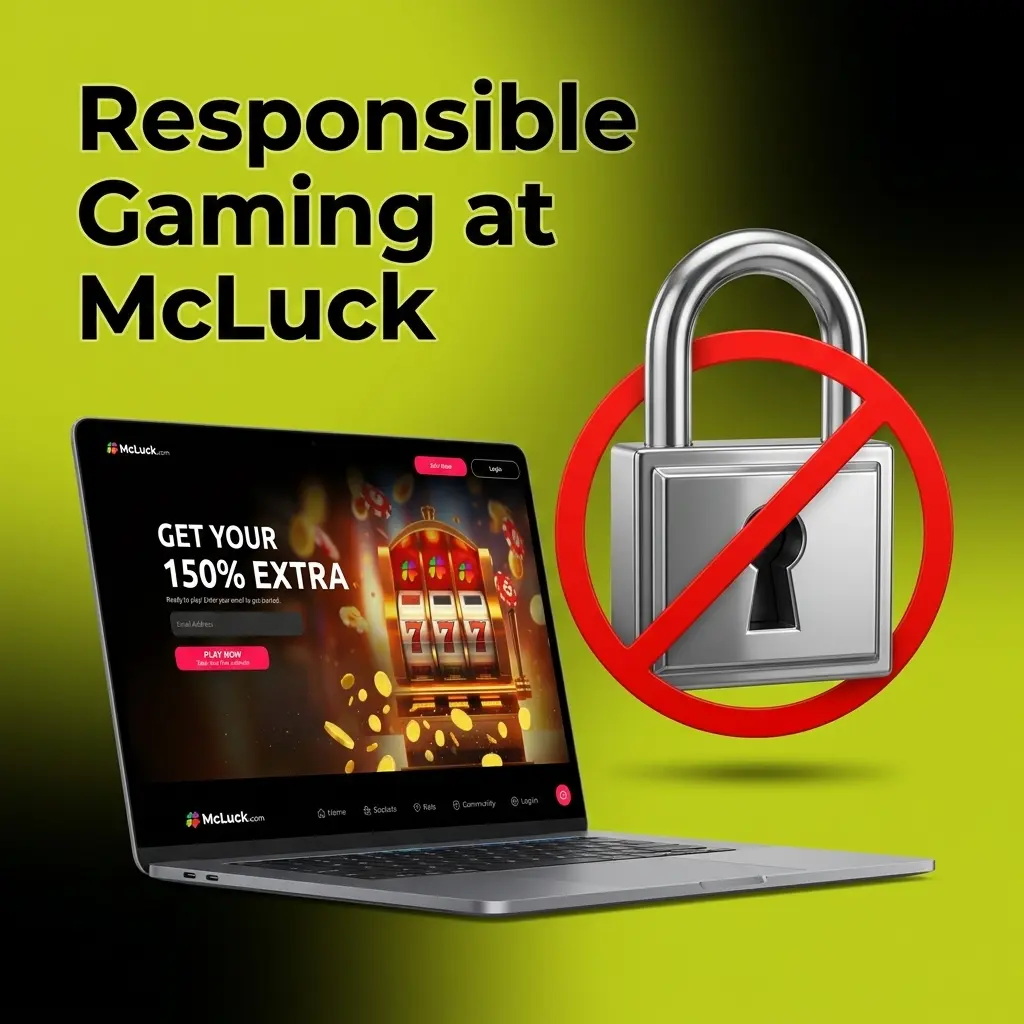 McLuck responsible gaming tools including deposit limits, self-exclusion, session reminders, and NCPG helpline for US players